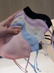 Light Thin Linen Tencel Breathable Sunscreen Mask Spring Summer Simple Versatile Solid Color UV Protection Outdoor for Women Men