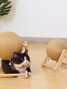 HATELI Sisal Rope Cat Scratching Ball with Detachable Pad Durable Claw Sharpener & Toy Non-Slip Base for Kittens/Adult Cats