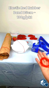 Elastic Red Rubber Band D5cm - 100g/pkt | Rubber Bands | Packaging Rubber | Home/Office/School Use