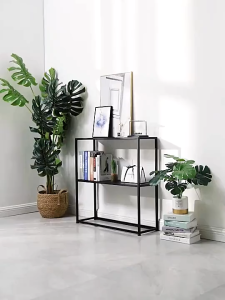 EGOSHOP Modern Console Desk Corridor Shelves Porch Display Shelves Nordic Porch Shelf Console Table Double Iron