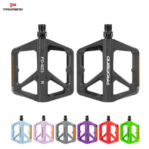 PROMEND Economic MTB Flat Bike Nylon Pedal Double DU Bushing AM Enduro Road Bicycle Pedal 9/16 Thread Soft Riding For Gravel