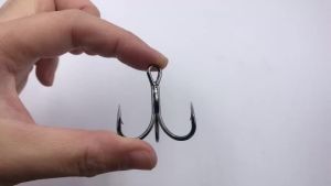 TEASER 10PCS ST46 Three-book Hook 3x Reinforced Lull High Carbon Steel Barb Three-fork Hook Iron Plate Vib Fishhook
