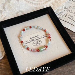 New Chinese Style Peacock Agate Shoushan Stone Color Collision Red Agate Bracelet Womens Stackable Hand Chain Li Dabais Shop