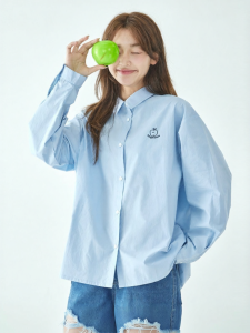 KECHU | New Summer Cotton Sky Blue Leisure Shirt