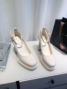 2025 New French Style Square Head Waterproof Platform Mary Jane Shoes Women Patent Leather Thick Heel Single Shoes High Heels Commuting Shoes