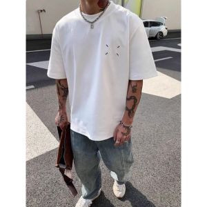 Extra Large 300 Pounds Basic Short Sleeve T-Shirt Mens Summer American Casual Half Sleeve Pure Cotton Loose Top