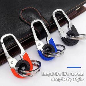 MenS Keychain Hook Stainless Steel Buckle Outdoor Carabiner Climbing Tool Double Ring Car Fishing Key Ring Car Accessories