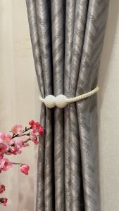 Gorden Gordyn Tirai Import Mewah Blackout Premium Jacquard Sigma Bertekstur Tebal Abstrak Minimalis Warna Abu Silver