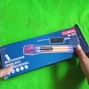 H97 Mikrofon tanpa Kabel Terbaik ORI 100% FLECO FLEKO power otomatis Audio Output 6.35mm Indikator Daya Jarak sinyal noise UHF Frekuensi Band Daya transmisi pemancar Baterai Isi Ulang Waktu Kerja 6 Jam Level Microphone MULTI MEDIA Ekonomis MIK LIVE REKAMA