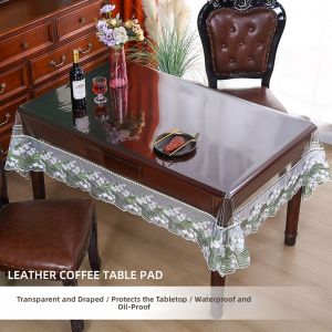 Transparent PVC Rectangular Tablecloth for Coffee Table Dining Table Living Room Heat Resistant Waterproof Oil Proof Simple Design