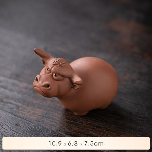 Creative Purple Clay Animal Bull Tea Pet Small Tabletop Decoration Tea Room Tea Desk Premium Quality Vintage Style Tea Accessories