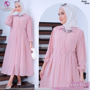 RASYA MIDI DRESS BY SHOFIYA / GAMIS SUSUN PREMIUM CRINKLE BLOSSOM IMPORT BUSUI