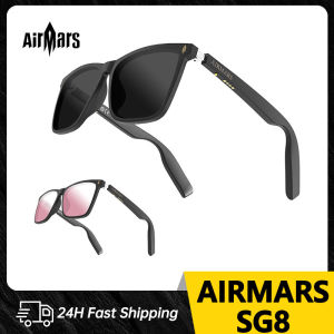 AIRMARS SG8 Kacamata Cerdas Bluetooth Panggilan Asisten Suara Dengarkan Kacamata Musik Kacamata Hitam Terpolarisasi Olahraga Cerdas Kacamata Anti-Biru