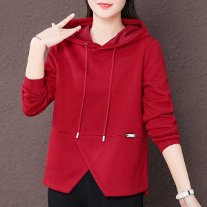 Design Skin Slimming Hoodie Womens Fashion Spring Loose Fit Korean Style Long Sleeve Cotton Polyester Blend Casual Sweatshirt