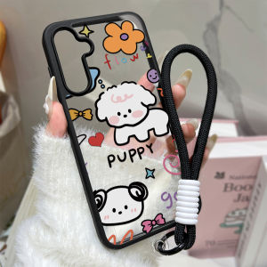 Ốp Điện Thoại Acrylic Họa Tiết Chó Con Dễ Thương Dành Cho Samsung Galaxy S26 Ultra S25 Ultra S24 S23 A56 A55 A57 A26 A25 A37 A16 A17 Chống Xước Chống Trượt Chất Liệu Silicon