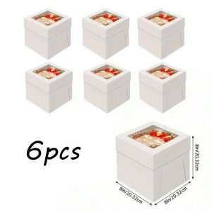 Hộp Đựng Bánh Hình Sóng Trong Suốt Hộp Trưng Bày Bánh Ngọt Quà Tặng Giáng Sinh Thích Hợp Cho Nhiều Dịp Khác Nhau Giấy Kraft Có Thể Gấp Gọn