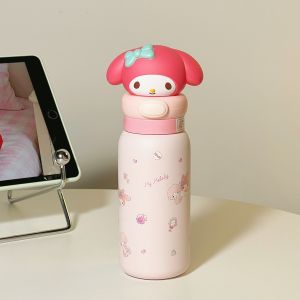 Hellokitty Insulated Stainless Steel Water Bottle Large Capacity Straight Drinking Cup for Students Women High Aesthetic Value