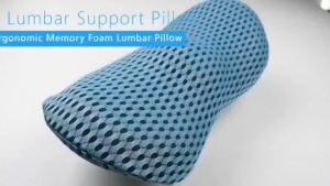 Memory Foam Lumbar Pillow – Breathable Back Support Cushion for Car Office & Bed | Pain Relief Washable Cover