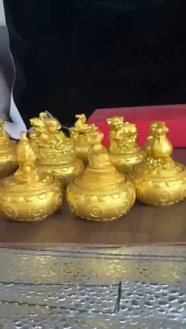 已开光 招财 十二生肖转转聚宝盆摆件客厅酒柜办公室装饰品摆设店铺开业礼品 Fortune 12 Zodiac Round Cornucopia Decoration Living Room Wine Cabinet Office Decoration Shop Opening Gifts