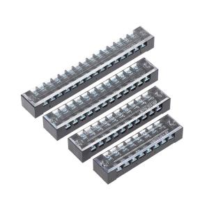 Versatile Dual Row Barrier Screw Terminal Block Wire Connector 15A 600V For TB Series 3 4 5 6 8 10 12 15 Positions Ways