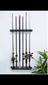 Rak Holder Joran Pancing Wall Mount Fishing Rod 6 Slot Tempat Wadah Joran LUREHOLIC - R5 - Black