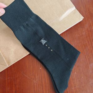 Tất Công Sở Nam Mùa Hè Bằng Cotton Lụa Mỏng Không Khâu Đầu Màu Trơn Đơn Giản Cho Giày Da Tất Công Sở Màu Đen