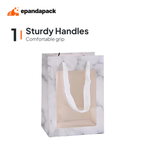 100pcs Window Paper Bag Bouquet Packaging Door Gift Wedding Beg Cenderahati Kahwin Birthday Hadiah