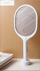 2IN1 Automatic Rechargeable Mosquitoes Killer Stand Racket with LED Light Swatter Dual Mode Mosquito Killer Kill Swatter Fly Bug Base Charger Handled Racket with LED UV Light And Stand Killer Insect Trap Elektrik Raket Membunuh Nyamuk Elektrik 充电式紫光电蚊拍灭蚊灯