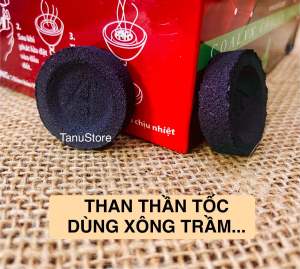 10 VIÊN THAN HOẠT TÍNH CAO CẤP [mẫu mới-  Lửa Thần Tốc] DÙNG XÔNG TRẦM MIẾNG/ BỘT CÁC LOẠI- DỄ SỬ DỤNG NHANH BÉN LỬA- TANUSTORE