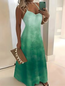 Printed Design Summer casual style watercolor gradient printed camisole skirt
