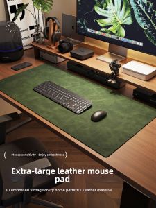 Large Gaming Leather Mouse and Keyboard Pad