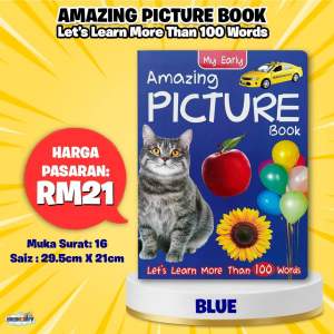 [READY STOCK] BUKU BERGAMBAR HARDCOVER - learn more than 100 words / full colour vocabulary book (amazing book)