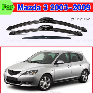 For Mazda 3 BK 2003 - 2009 M3 Car Windscreen Windshield Windscreen Car Brushes Accessories 21"+19"+14" Front Rear Wiper Blades