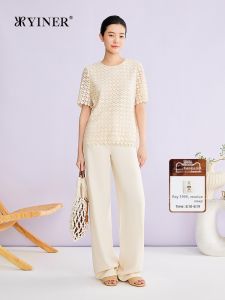 YINER | Summer Lace Hollow Round Neck Top
