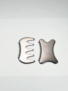 1 Chiếc Thép Không Gỉ Gua Sha Dụng Cụ Chăm Sóc Da Mặt Kim Loại Mặt Điêu Khắc Massage Làm Đẹp Cạo Tấm Chăm Sóc Da Quà Tặng Cho Nữ