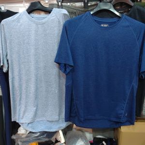 Silver Salt Technology Quick Dry High Elastic Mens Sport Outdoor Short Sleeve T-Shirt Fashion Urban Style round Neck Solid Color