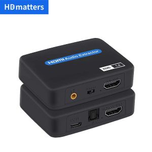 4K HDMI Audio Extractor HDMI Audio Splitter HDMI to Toslink+Aux Audio+HDMI Video Converter Splitter for PS4 PS5 HDTV DVD