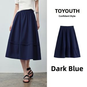 Toyouth | Pleated Klein Blue Cocoon Midi Skirt