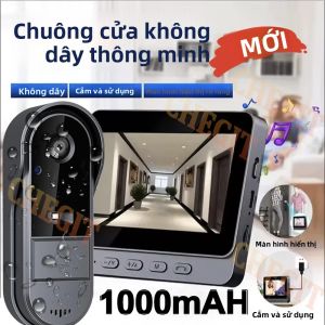 Camera Chuông Cửa Không Dây Wifi 1080P Với Màn Hình IPS 4.3 Inch Chống Nước Chuông Cửa An Ninh Gia Đình Với Tầm Nhìn Ban Đêm Hồng Ngoại Video Intercom
