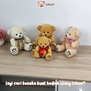 Boneka anak Teddy Bear Istana Boneka Joint Bear With Pita Lucu plush bucket