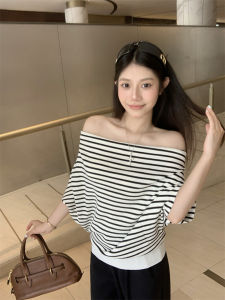 เสื้อยืดคอกลมแขนสั้นผู้หญิง Pure Desire ทรงหลวม สไตล์ฝรั่งเศส ดีไซน์เก๋ไก๋ เสื้อถัก ชุดลำลอง ใส่สบาย