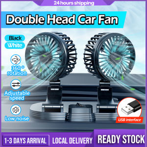 Car Fan Double Head Fan 360° Rotatable High Speed Air Conditioning USB Fan Air Cooling Mini Fan Car Truck Kipas Kereta 汽車双头風扇