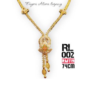 RANTAI LEHER WANITA SEDERHANA 74CM SADURAN EMAS