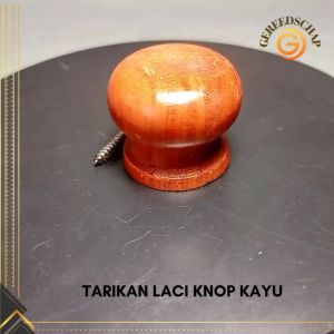 Knop Laci Kayu Warna Coklat Bulat Elegan dengan Baut - Aksesori Perumahan Modern