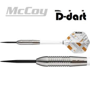 MCCOY STEEL TIP DARTS - 22G MCCOY SHARK SILVER 90% TUNGSTEN DART SET ORIGINAL STEEL DART