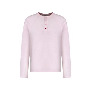 fano studios | Áo Thun Dài Tay Henley Cổ Chữ V Chất Liệu Bông Tuyết Chi Tiết Nút Sáng Tay Raglan