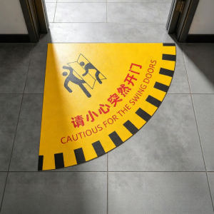 RUIKELAIXIANG | Caution Door Opening Zone Safety Reminder Ground Sticker