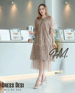Terbaru Dress Desi | Dress Tille Natal Kancing Depan | Dress Non Muslim | Dress Kristen | Dress Brokat | Dress Batak | Dress mewah | Dress Natal Pesta