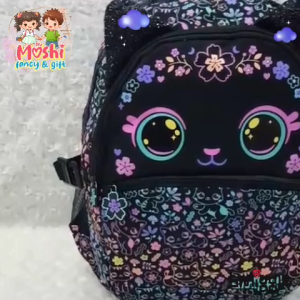 Tas Ransel Eclipse Cat / Tas Sekolah Anak Ransel Cat / Tas Sekolah Gendong Anak Perempuan Girl SD Motif Kucing Hitam
