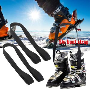 1× Ski Boot Carrier Straps Black Shoulder Sling Leash Winter Sport Accessory for Ice Skates & Rollerblades + 2× Ski Glove Straps